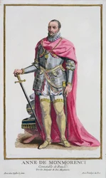 アン・ド・モンモランシー（1493-1567）「すべての既存の国家のコスチュームに続く階級と尊厳を表すレセイルデエスタンプ」のフランス領事、1780年（hand-colou